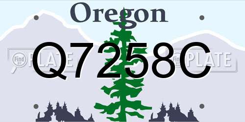 Q7258C Oregon License Plate