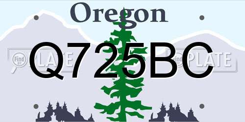 Q725BC Oregon License Plate