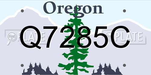 Q7285C Oregon License Plate