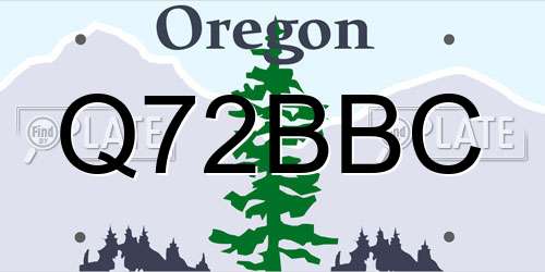 Q72BBC Oregon License Plate