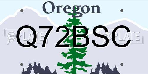 Q72BSC Oregon License Plate