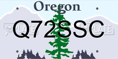 Q72SSC Oregon License Plate