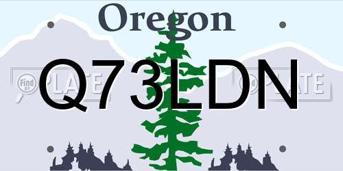 Q73LDN Oregon License Plate