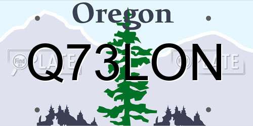 Q73LON Oregon License Plate