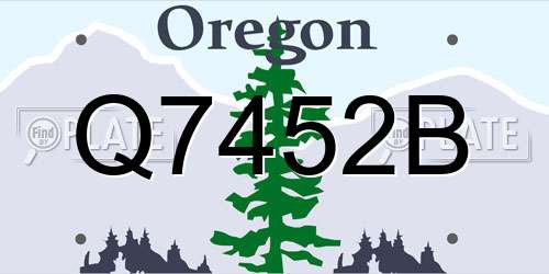 Q7452B Oregon License Plate