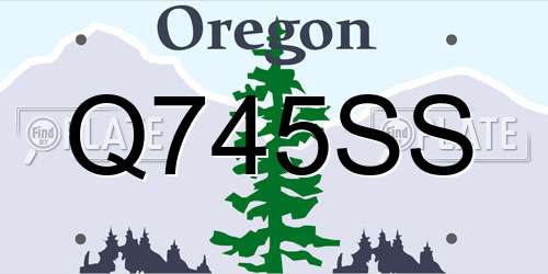 Q745SS Oregon License Plate