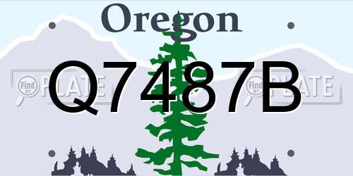 Q7487B Oregon License Plate
