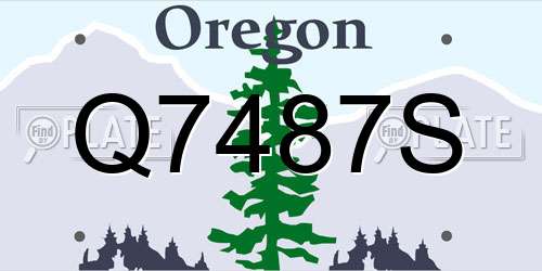 Q7487S Oregon License Plate