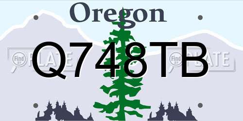 Q748TB Oregon License Plate