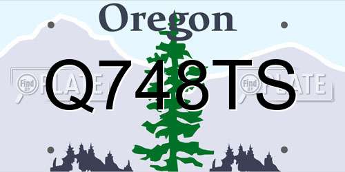 Q748TS Oregon License Plate