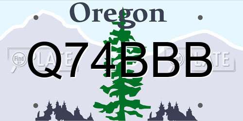 Q74BBB Oregon License Plate