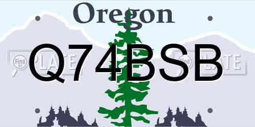 Q74BSB Oregon License Plate
