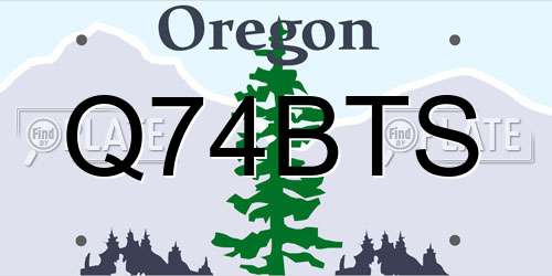 Q74BTS Oregon License Plate