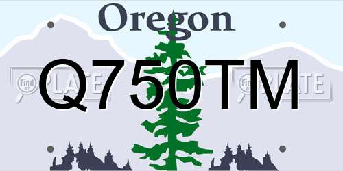 Q750TM Oregon License Plate