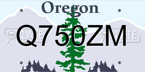 Q750ZM Oregon License Plate