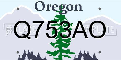 Q753AO Oregon License Plate
