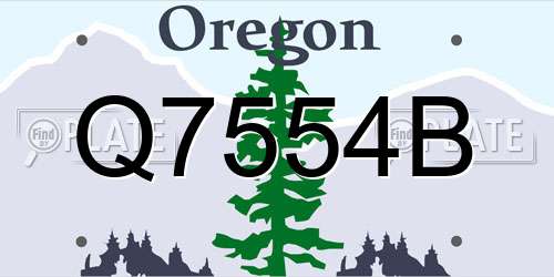 Q7554B Oregon License Plate
