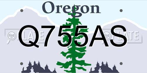 Q755AS Oregon License Plate