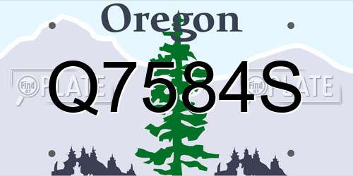 Q7584S Oregon License Plate