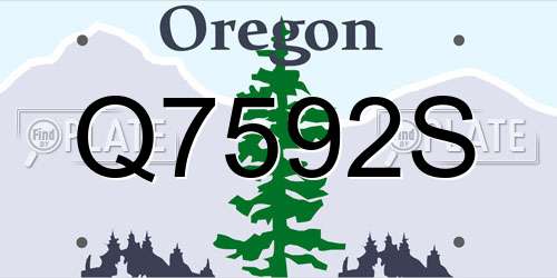 Q7592S Oregon License Plate