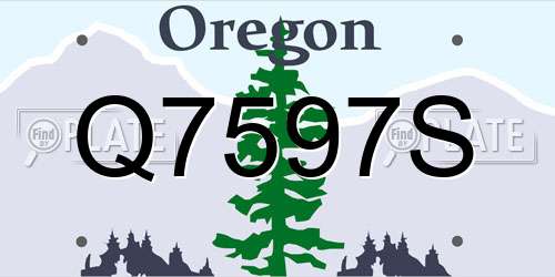 Q7597S Oregon License Plate