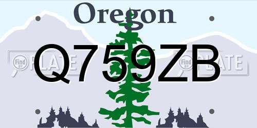 Q759ZB Oregon License Plate
