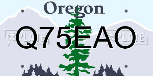 Q75EAO Oregon License Plate