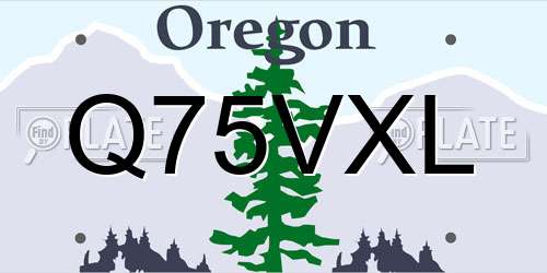 Q75VXL Oregon License Plate