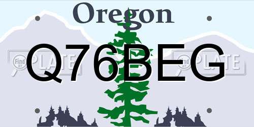 Q76BEG Oregon License Plate
