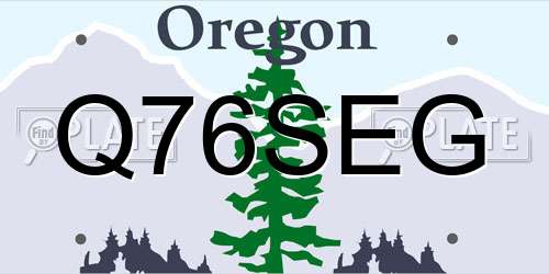 Q76SEG Oregon License Plate