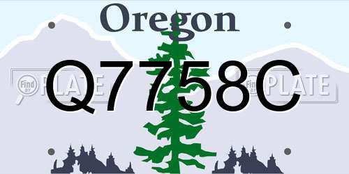 Q7758C Oregon License Plate