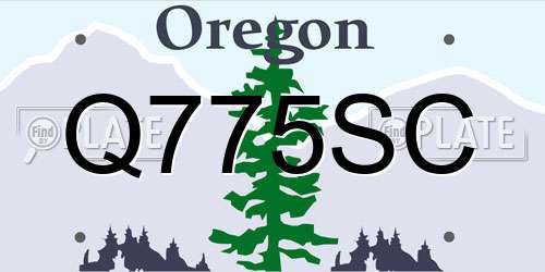 Q775SC Oregon License Plate