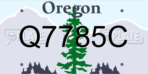 Q7785C Oregon License Plate
