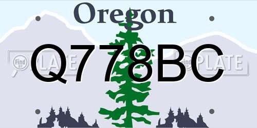 Q778BC Oregon License Plate