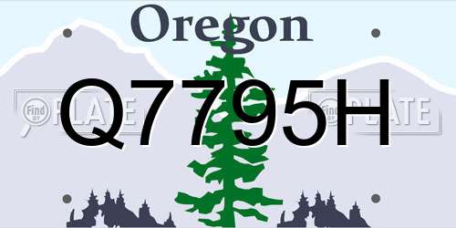 Q7795H Oregon License Plate