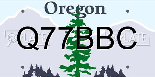 Q77BBC Oregon License Plate