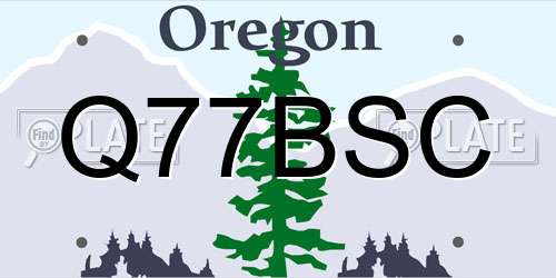 Q77BSC Oregon License Plate