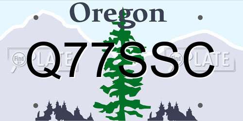 Q77SSC Oregon License Plate