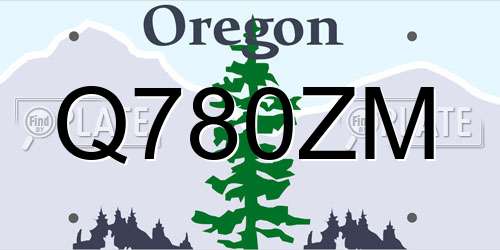 Q780ZM Oregon License Plate