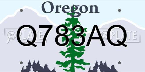 Q783AQ Oregon License Plate