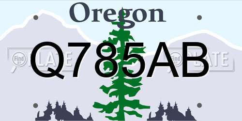 Q785AB Oregon License Plate