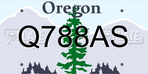 Q788AS Oregon License Plate