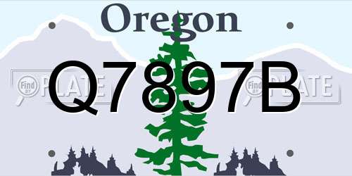 Q7897B Oregon License Plate