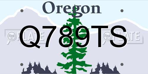 Q789TS Oregon License Plate