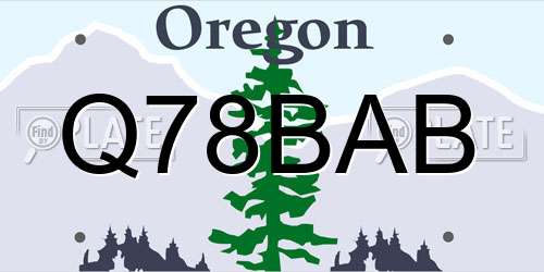 Q78BAB Oregon License Plate