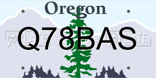 Q78BAS Oregon License Plate