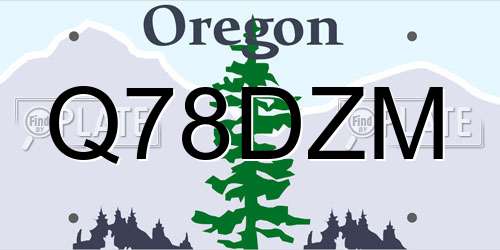 Q78DZM Oregon License Plate