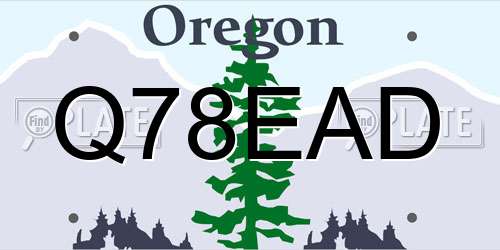 Q78EAD Oregon License Plate
