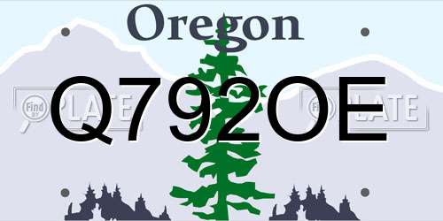 Q792OE Oregon License Plate