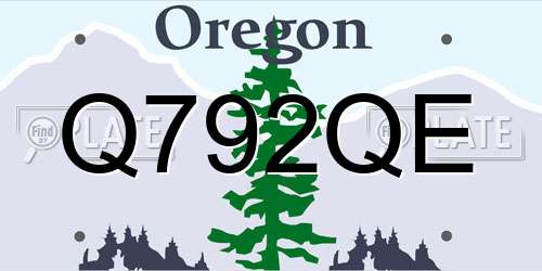Q792QE Oregon License Plate